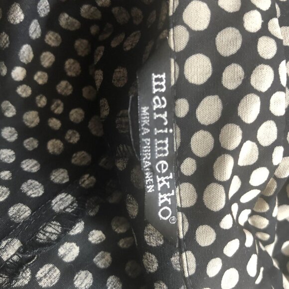 Vintage Marimekko black and polka dots shirt dress, size 42 or 10 to 12 US - Picture 5 of 5